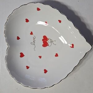 Vintage 1987 Lefton Bone China Valentine Heart Shaped Candy Dish